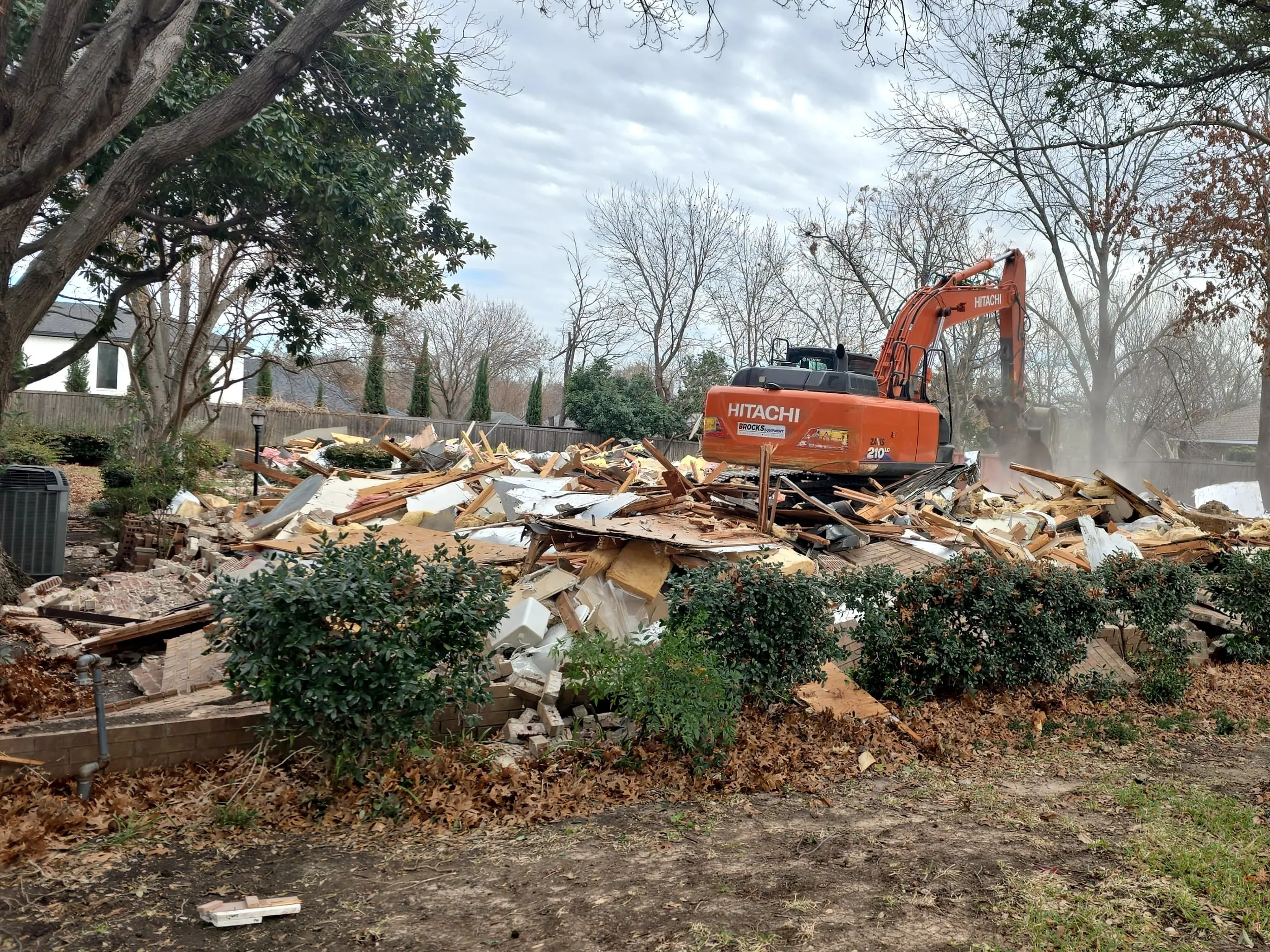 Demolition — debris cleared from the site